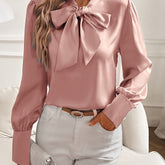 Modern Muse Bow Detail Satin Feel Blouse